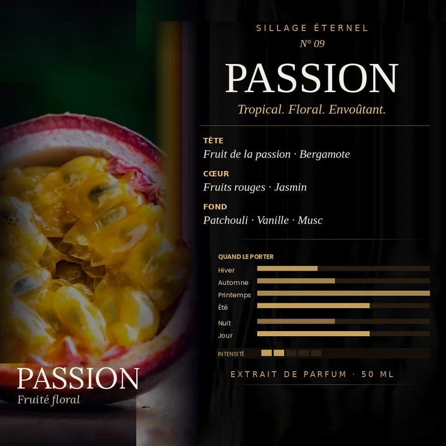N°9 Passion, extrait de parfum fruité floral