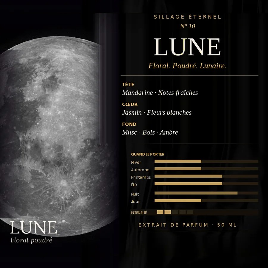 N°10 Lune, extrait de parfum floral poudré