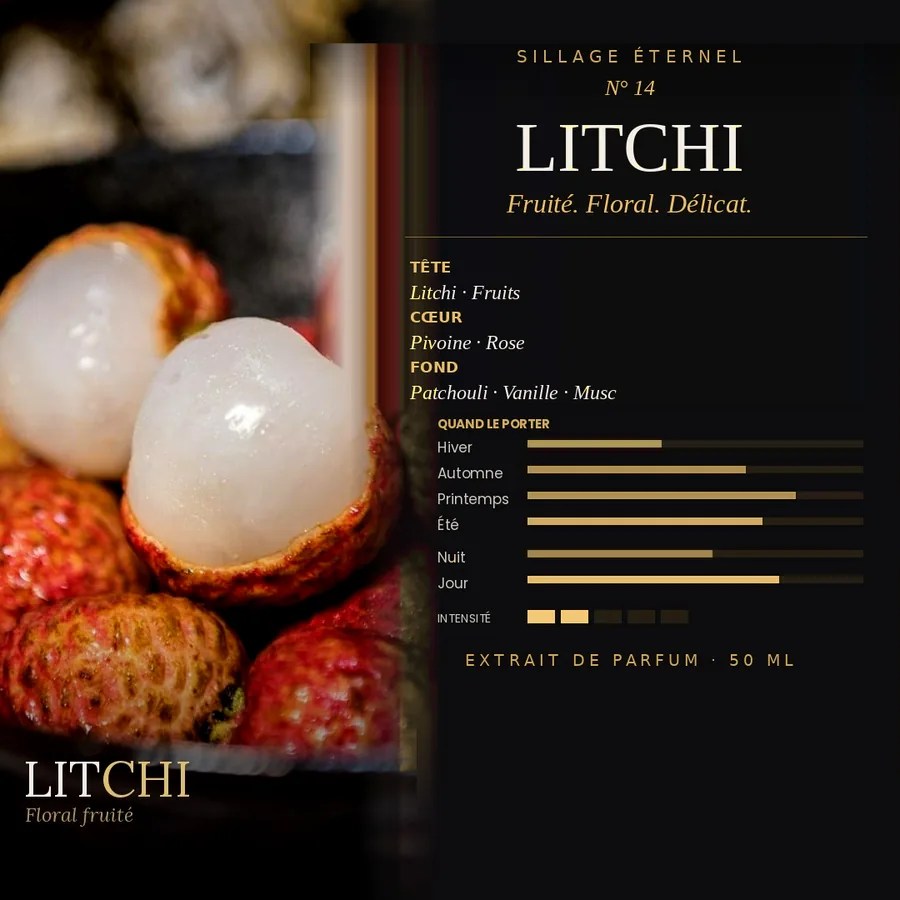 N°14 Litchi, extrait de parfum floral fruité